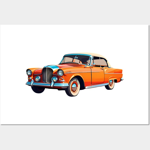 Colored Classic Car Design in Vibrant Vector Style Wall Art by Panwise